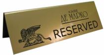 Табличка reserved металлизированная